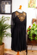 Boho Chiffonkleid schwarz bestickt