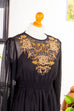 Boho Chiffonkleid schwarz bestickt