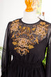 Boho Chiffonkleid schwarz bestickt