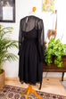 Boho Chiffonkleid schwarz bestickt
