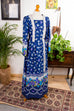 Maxikleid blau Blumen Default Title 60er 70er Abendmode blau Boho bunt Disco Frau Hippie M 40-42 real-boho S 36-38 Schlager Special vintageberlin.de