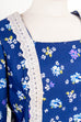 Maxikleid blau Blumen 60er 70er Abendmode blau Boho bunt Disco Frau Hippie M 40-42 real-boho S 36-38 Schlager Special vintageberlin.de
