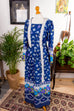 Maxikleid blau Blumen 60er 70er Abendmode blau Boho bunt Disco Frau Hippie M 40-42 real-boho S 36-38 Schlager Special vintageberlin.de