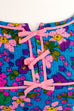 Flower Power Kleid blau bunt 60er 70er blau bunt Disco Frau Hippie Rockabilly S 36-38 Schlager Sekretärin Special vintageberlin.de