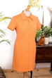 Vintage Schlagerkleid orange 60er 70er DDR Disco Frau L 44-46 orange Schlager vintageberlin.de