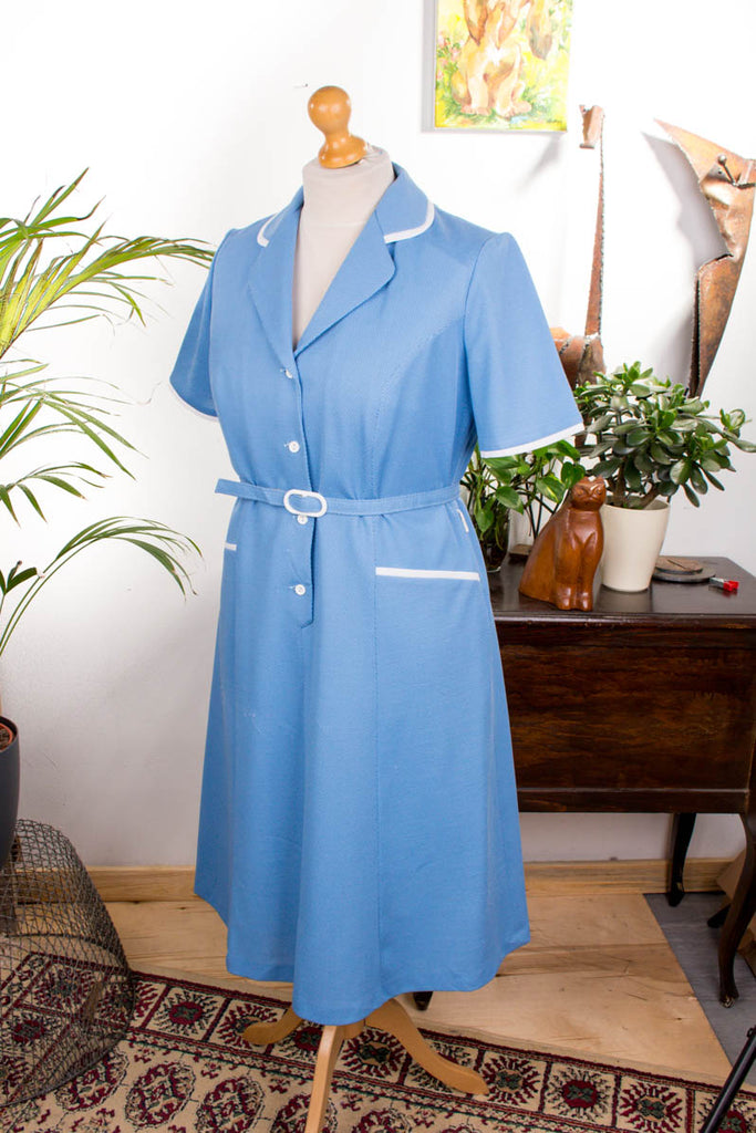 Vintage Schürzenkleid blau