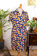 Disco Kleid bunte Punkte Default Title 60er 70er bunt Disco Frau L 44-46 real-disco Schlager vintageberlin.de