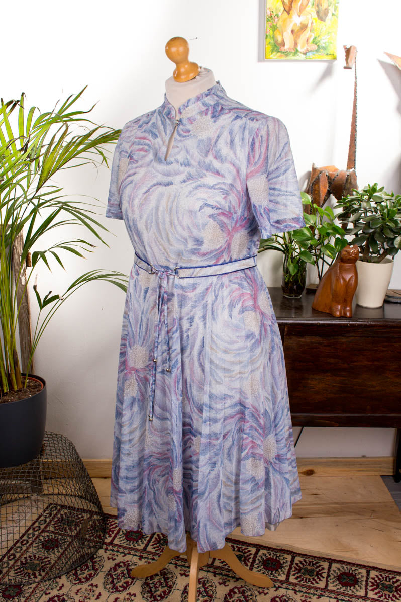 Sommerkleid flieder Stehkragen