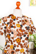 60s Stretchkleid Flower Power 60er 70er beige braun bunt Disco Frau M 40-42 real-disco Schlager vintageberlin.de
