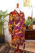 Flower Power Disco Kleid bunt 60er 70er bunt Disco Frau M 40-42 real-disco Schlager Special vintageberlin.de