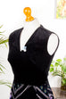 Maxikleid schwarz bunt Samt 60er 70er Abendmode Boho bunt Frau Hippie real-boho S 36-38 Schlager schwarz Special vintageberlin.de