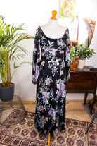 Maxikleid schwarz bunt Blumen