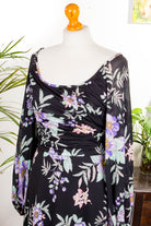 Maxikleid schwarz bunt Blumen
