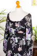 Maxikleid schwarz bunt Blumen 70er 80er Abendmode Boho bunt Frau Hippie real-boho S 36-38 Schlager schwarz vintageberlin.de