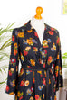 Boho Loungekleid schwarz bunt Blumen 60er 70er Boho bunt Frau Hippie M 40-42 real-boho S 36-38 Schlager schwarz Special vintageberlin.de