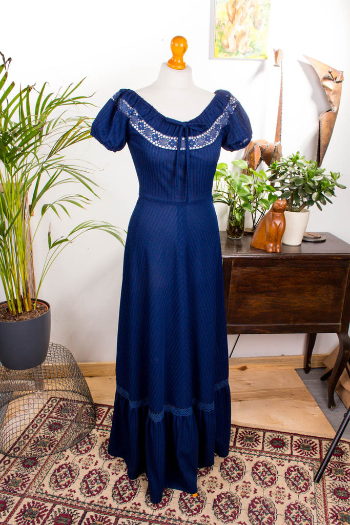 Hippie Nostalgiekleid blau