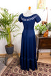 Hippie Nostalgiekleid blau