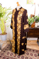 Vintage Morgenrock Loungekleid braun