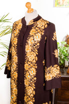 Vintage Morgenrock Loungekleid braun