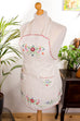 Vintage Kochschürze weiß bestickt 40er 50er bunt Frau M 40-42 Rockabilly weiß vintageberlin.de