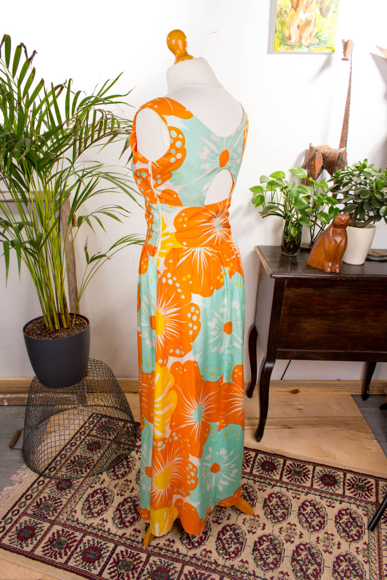 Hippie Seidenkleid Maxikleid bunt