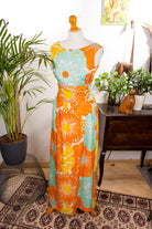 Hippie Seidenkleid Maxikleid bunt