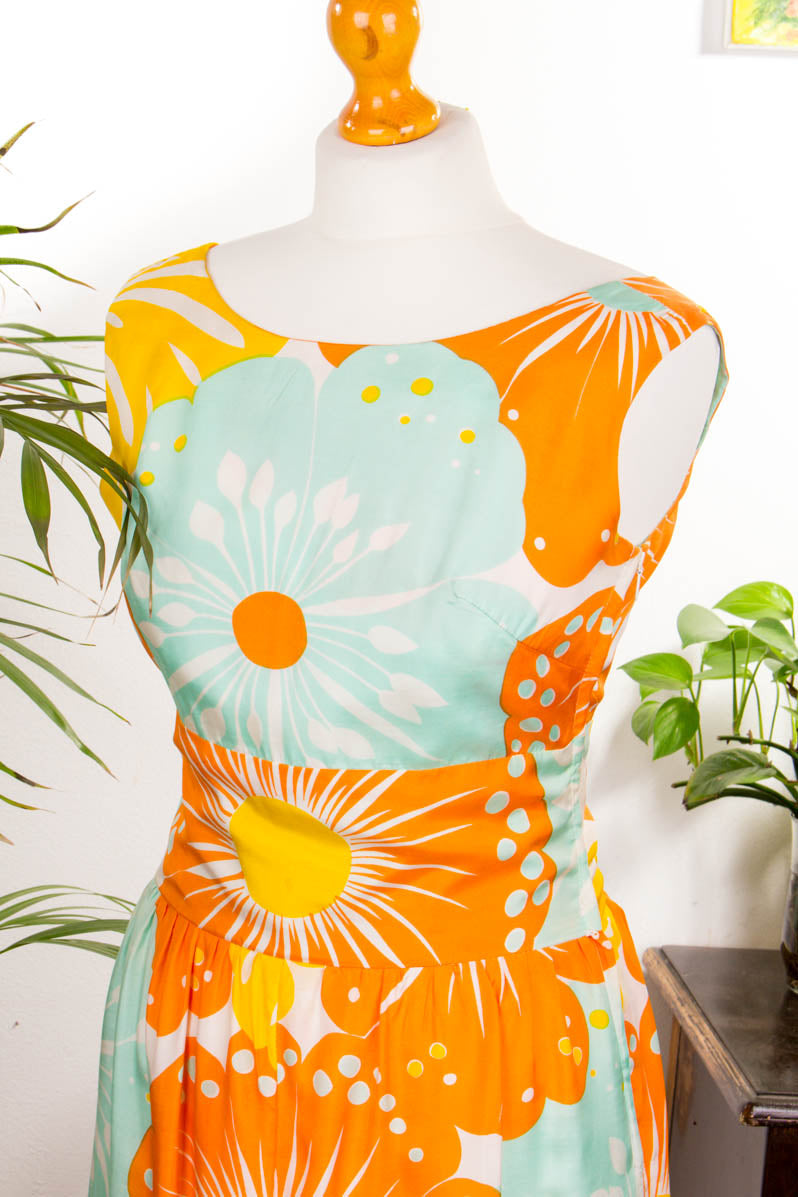Hippie Seidenkleid Maxikleid bunt