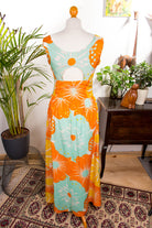 Hippie Seidenkleid Maxikleid bunt