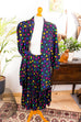 80er Power Dress Punkte 80er blau bunt Frau real-80er S 36-38 Sekretärin vintageberlin.de