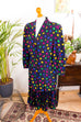 80er Power Dress Punkte 80er blau bunt Frau real-80er S 36-38 Sekretärin vintageberlin.de