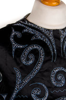Art Deco Top schwarz bestickt