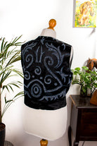 Art Deco Top schwarz bestickt