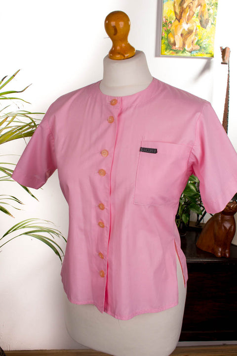 80er VEB Bluse rosa Default Title 80er DDR Disco Frau real-80er Rockabilly rosa S 36-38 Sekretärin vintageberlin.de