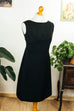 elegantes schwarzes Wollkleid 50er 60er Abendmode Disco Frau M 40-42 Mod Rockabilly S 36-38 schwarz vintageberlin.de