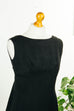 elegantes schwarzes Wollkleid 50er 60er Abendmode Disco Frau M 40-42 Mod Rockabilly S 36-38 schwarz vintageberlin.de