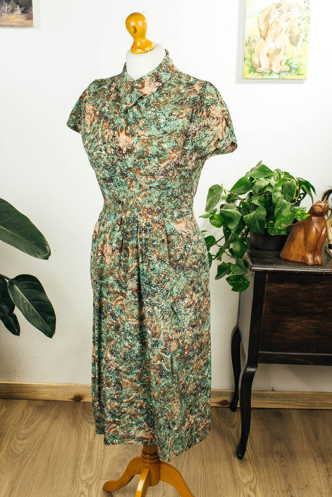50er Sommerkleid bunt Seide