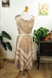Sommerkleid Falten beige Default Title 70er beige Disco Frau M 40-42 S 36-38 Schlager Sekretärin Special vintageberlin.de