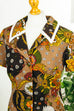 Vintage Schlagerkleid braun Muster