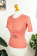 Vintage Stretch Stricktop rosa 60er 70er Disco Frau M 40-42 real-disco Rockabilly rosa S 36-38 Schlager vintageberlin.de