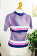 Vintage Stretch Stricktop bunt Streifen Default Title 60er 70er bunt Disco Frau M 40-42 real-disco Rockabilly S 36-38 Schlager vintageberlin.de