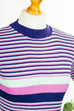 Vintage Stretch Stricktop bunt Streifen 60er 70er bunt Disco Frau M 40-42 real-disco Rockabilly S 36-38 Schlager vintageberlin.de