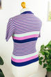 Vintage Stretch Stricktop bunt Streifen 60er 70er bunt Disco Frau M 40-42 real-disco Rockabilly S 36-38 Schlager vintageberlin.de