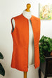Vintage Wollweste Top orange 60er 70er Disco Frau M 40-42 orange Schlager vintageberlin.de