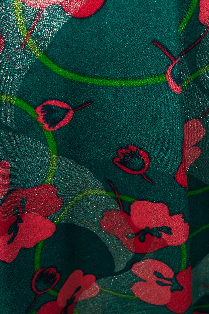 Hippie Maxikleid grün pink Glitzer