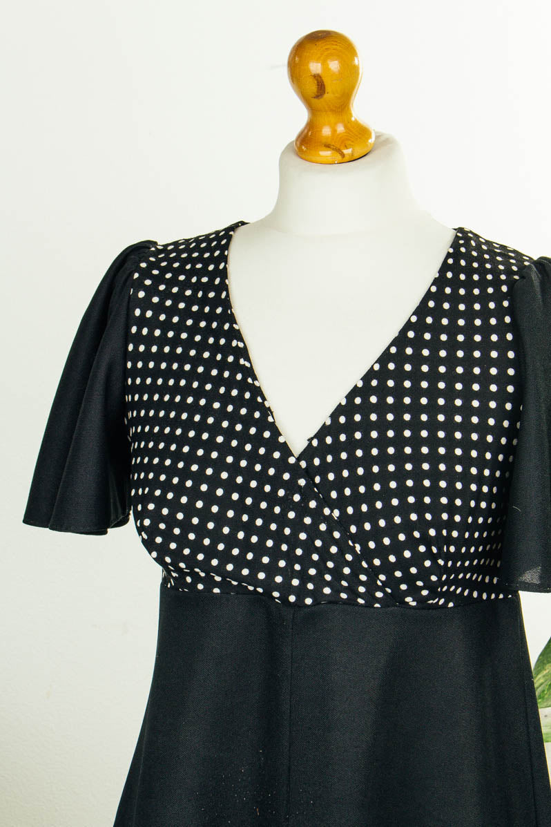 Disco Minikleid schwarz Punkte