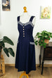 70er Schlagerkleid blau Streifen 70er blau Disco Frau M 40-42 Rockabilly S 36-38 Schlager Special vintageberlin.de