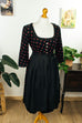 Vintage Cord Dirndl schwarz Rosen 60er Dirndl Frau M 40-42 Rockabilly rot S 36-38 schwarz Special vintageberlin.de