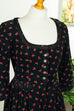 Vintage Cord Dirndl schwarz Rosen 60er Dirndl Frau M 40-42 Rockabilly rot S 36-38 schwarz Special vintageberlin.de