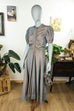 40er Abendkleid Taft + Tasche 30er 40er Abendmode blau Frau S 36-38 Special vintageberlin.de