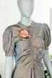 40er Abendkleid Taft + Tasche 30er 40er Abendmode blau Frau S 36-38 Special vintageberlin.de